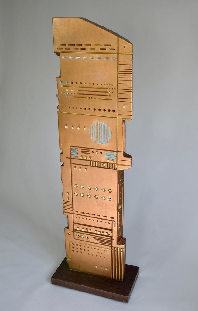 Italian Wooden Sculpture by Gianni Pinna 1981 - Art