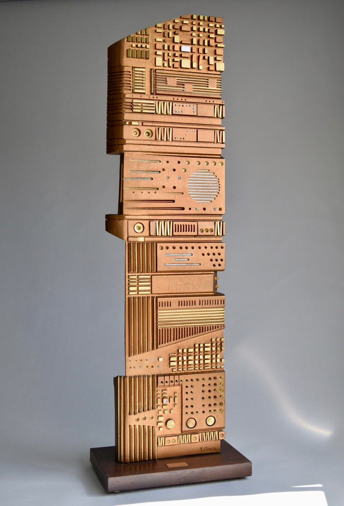 Italian Wooden Sculpture by Gianni Pinna 1981 - Art