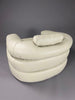Ivory Leather Mid-Century Modern Straccio Lounge Chair by Zanotta Italy - Furniture