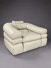 Ivory Leather Mid-Century Modern Straccio Lounge Chair by Zanotta Italy - Furniture