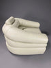 Ivory Leather Straccio Lounge Chair by Zanotta Italy - Furniture
