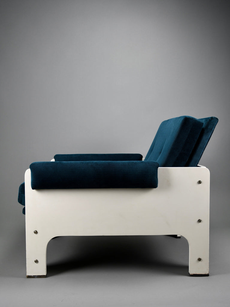 Jan Pieter Berghoef blue & white Lounge Chair for Spectrum Netherlands 1960s - Furniture