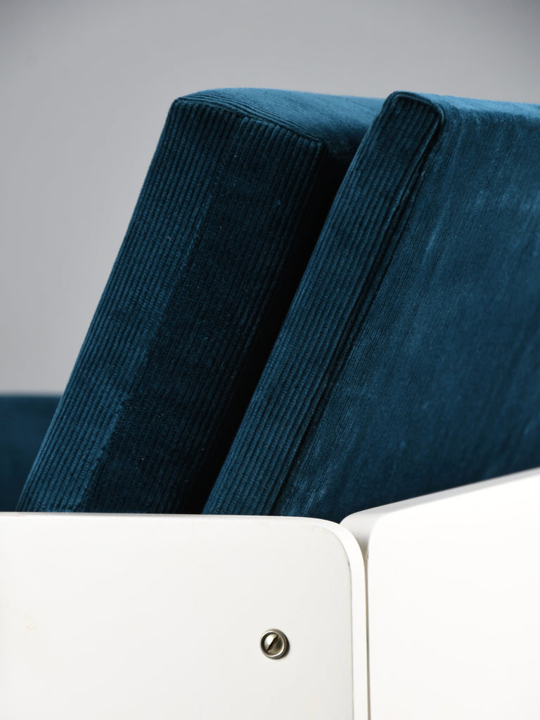 Jan Pieter Berghoef blue & white Lounge Chair for Spectrum Netherlands 1960s - Furniture