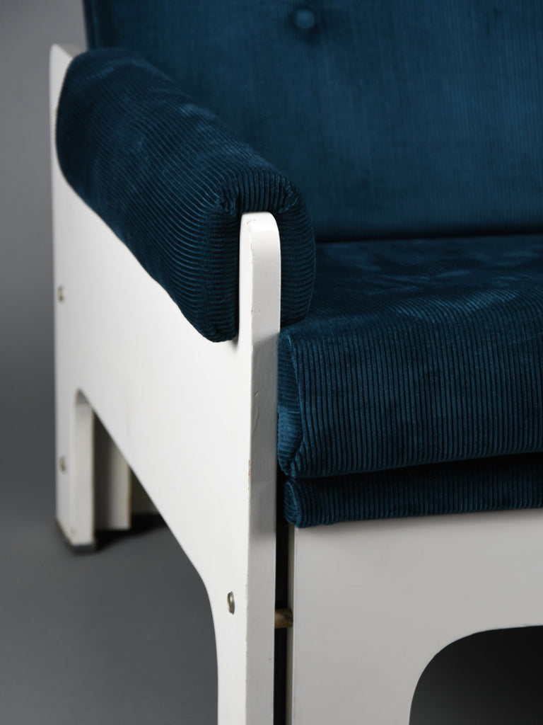 Jan Pieter Berghoef blue & white Lounge Chair for Spectrum Netherlands 1960s - Furniture