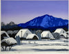 Japanese woodblock print Shirakawa-go in ’Winter Morning’ by Taku Harada 1960 - Art