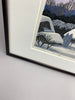 Japanese woodblock print Shirakawa-go in ’Winter Morning’ by Taku Harada 1960 - Art