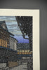Katsuyuki Nishijima, “Yuki Dayori” (Snowing), Sōsaku-hanga woodblock print Kyoto street scene in winter 1990s - Art