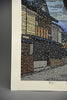 Katsuyuki Nishijima, “Yuki Dayori” (Snowing), Sōsaku-hanga woodblock print Kyoto street scene in winter 1990s - Art