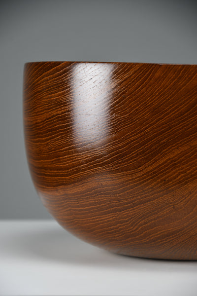 Large Scandinavian mid-century modern Jatoba wood bowl organic turned form 1960s - Decor