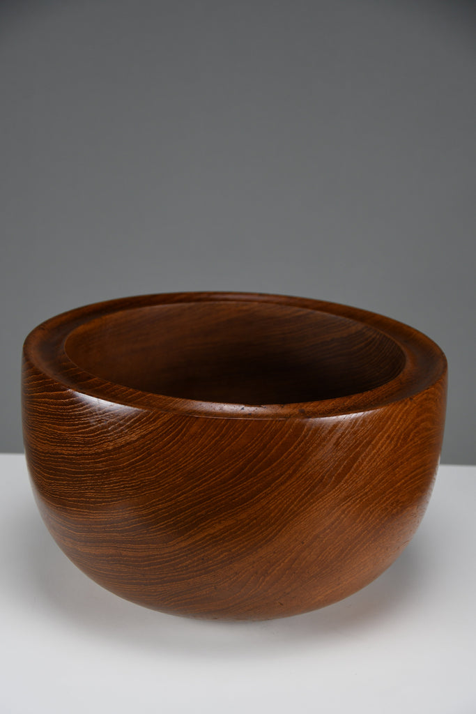 Large Scandinavian mid-century modern Jatoba wood bowl organic turned form 1960s - Decor
