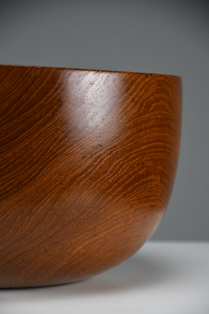 Large Scandinavian mid-century modern Jatoba wood bowl organic turned form 1960s - Decor