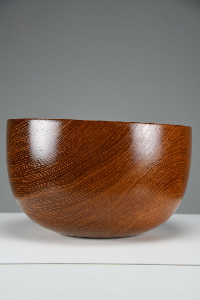 Large Scandinavian mid-century modern Jatoba wood bowl organic turned form 1960s - Decor