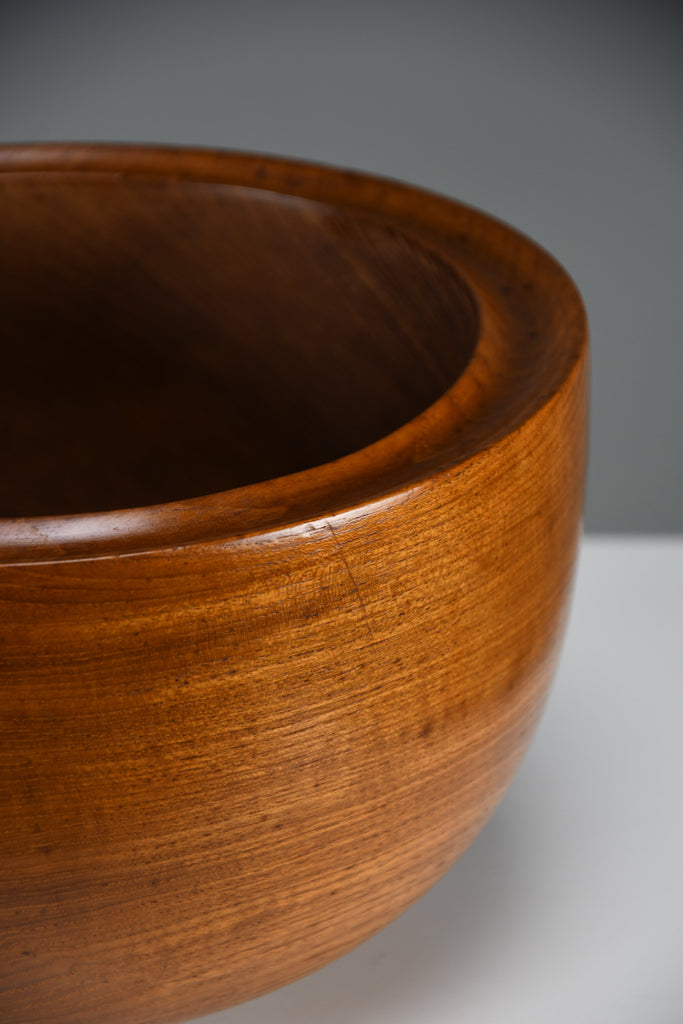 Large Scandinavian mid-century modern Jatoba wood bowl organic turned form 1960s - Decor