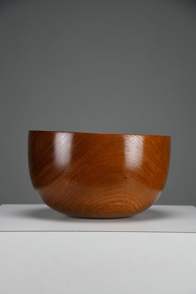 Large Scandinavian mid-century modern Jatoba wood bowl organic turned form 1960s - Decor