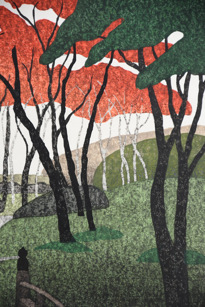 Limited Edition Japanese Woodblock print ’Autumn Garden’ by Kazuyuki Ohtsu 1999 - Art