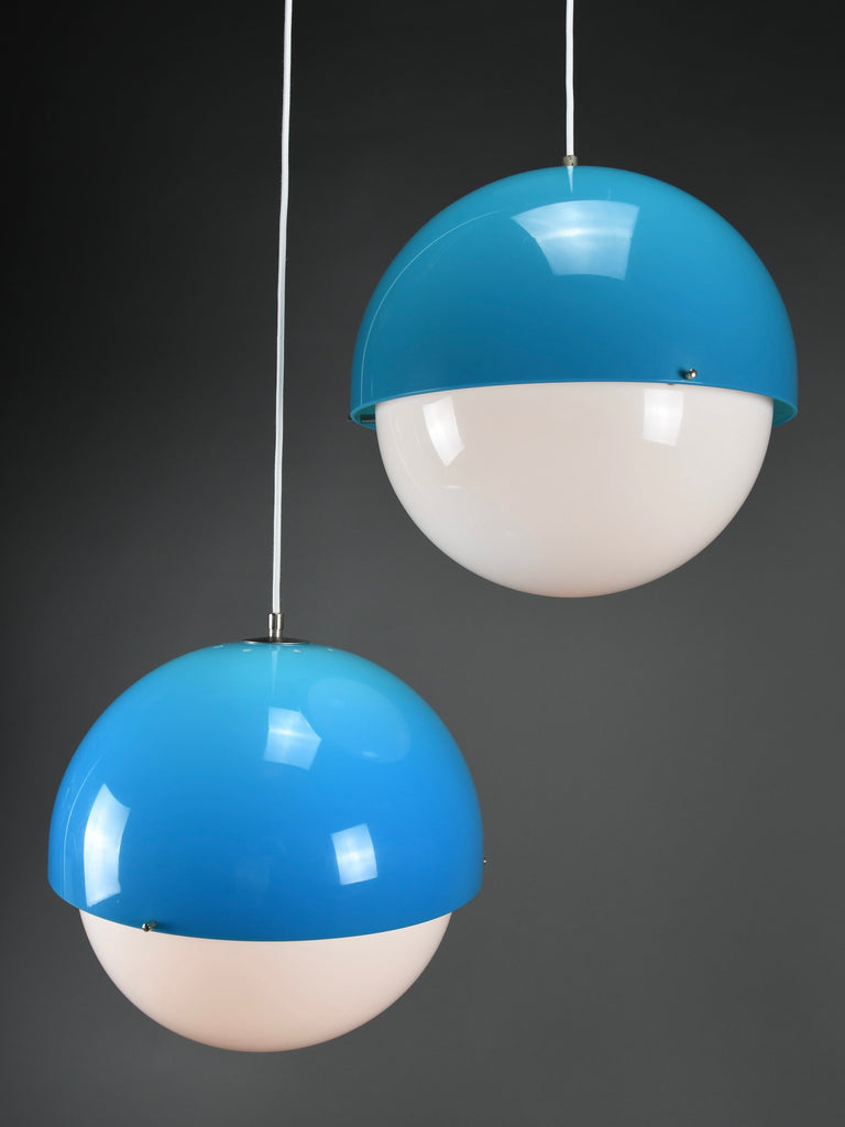 Luigi Bandini Buti model 4021 blue metacrilato pendant lamp for Kartell Italy 1960s - Lighting