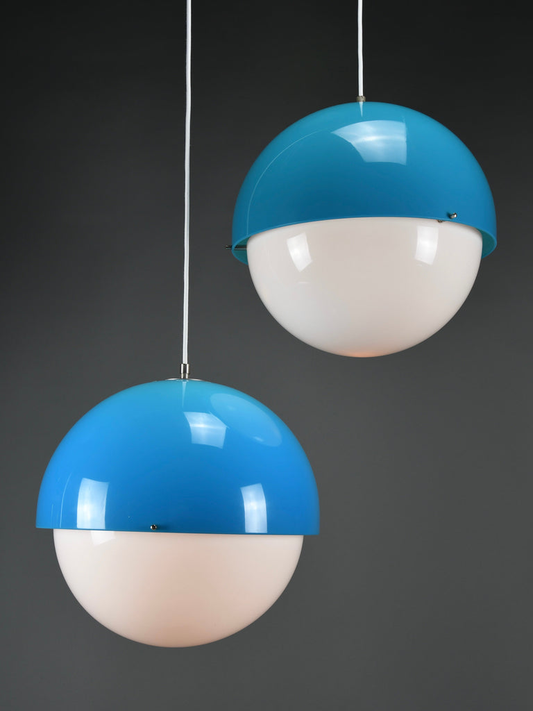 Luigi Bandini Buti model 4021 blue metacrilato pendant lamp for Kartell Italy 1960s - Lighting