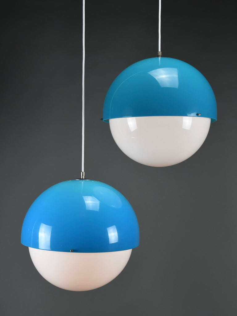 Luigi Bandini Buti model 4021 blue metacrilato pendant lamp for Kartell Italy 1960s - Lighting