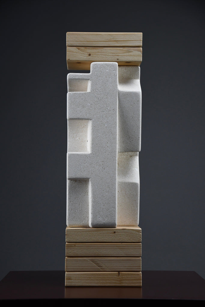 ’Makina’ abstract stone sculpture by Alberto Cabiddu 2001 - Art