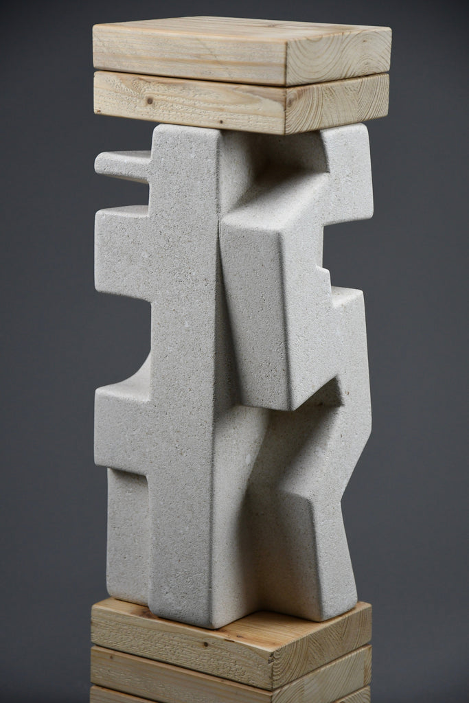 ’Makina’ abstract stone sculpture by Alberto Cabiddu 2001 - Art