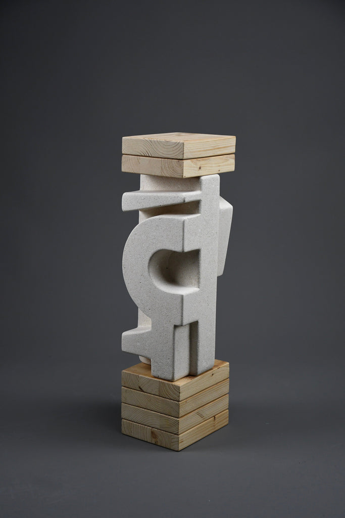 ’Makina’ abstract stone sculpture by Alberto Cabiddu 2001 - Art
