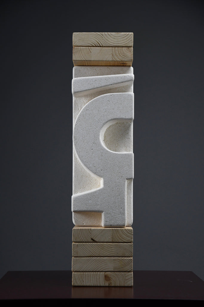 ’Makina’ abstract stone sculpture by Alberto Cabiddu 2001 - Art