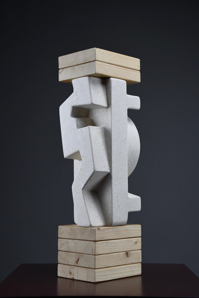 ’Makina’ abstract stone sculpture by Alberto Cabiddu 2001 - Art