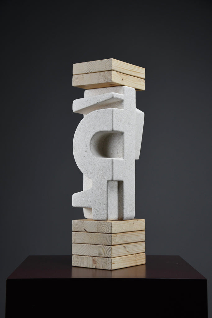 ’Makina’ abstract stone sculpture by Alberto Cabiddu 2001 - Art