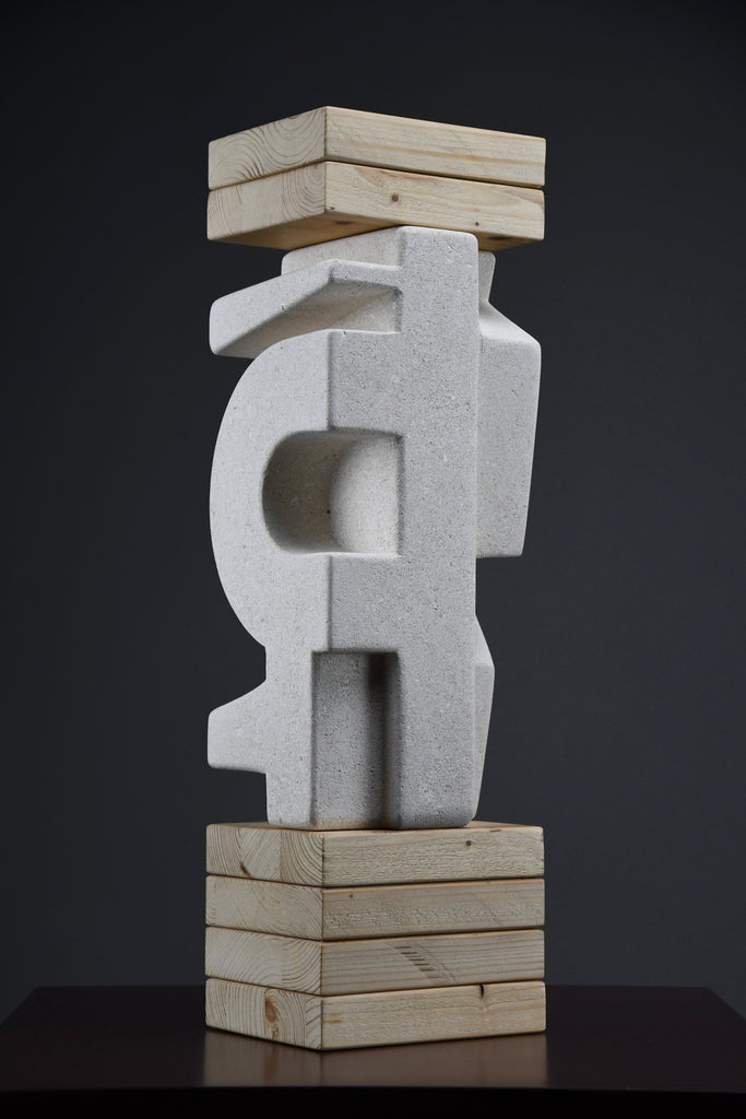 ’Makina’ abstract stone sculpture by Alberto Cabiddu 2001 - Art