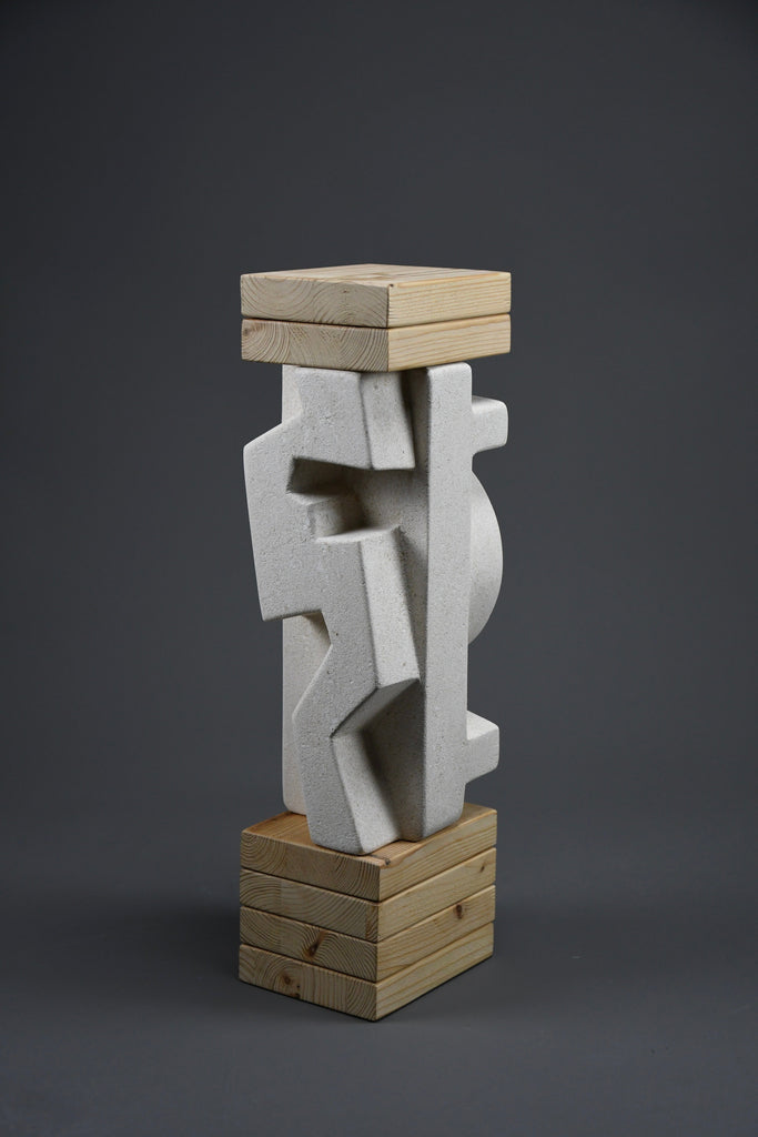 ’Makina’ abstract stone sculpture by Alberto Cabiddu 2001 - Art