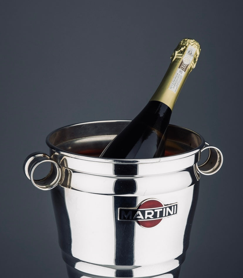 Martini 1960’s silver plated and enamel champagne cooler - Collectibles