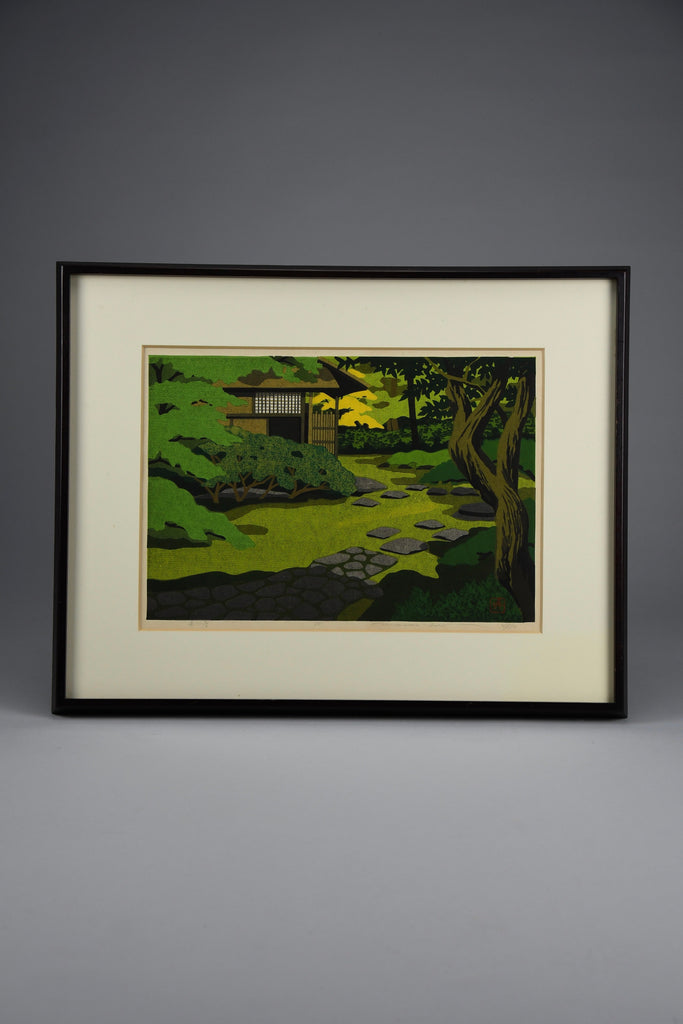 Masao Ido ’Kenninji Temple’ (建仁寺) Sōsaku Hanga limited edition woodblock print 1985 - Art