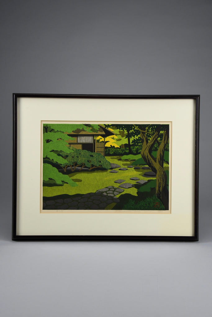 Masao Ido ’Kenninji Temple’ (建仁寺) Sōsaku Hanga limited edition woodblock print 1985 - Art