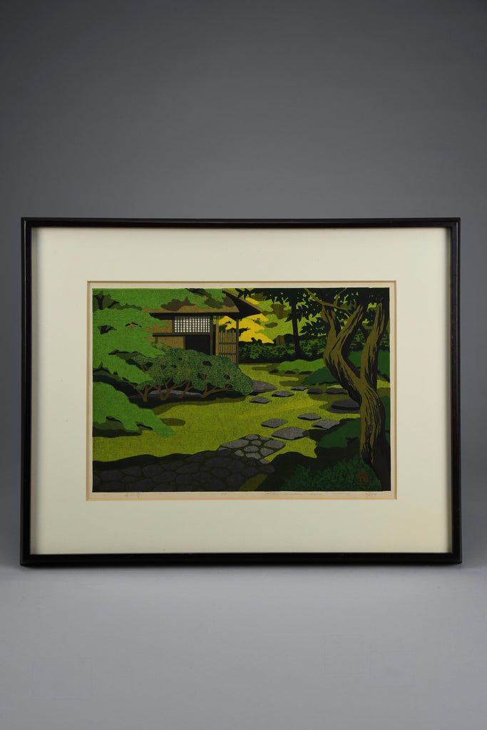 Masao Ido ’Kenninji Temple’ (建仁寺) Sōsaku Hanga limited edition woodblock print 1985 - Art