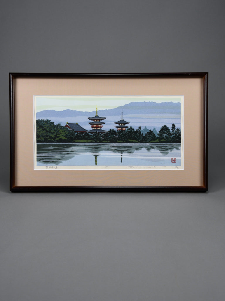 Masao Ido “Summer at Yakushiji Temple”, Original Japanese woodblock print signed & numbered - Art