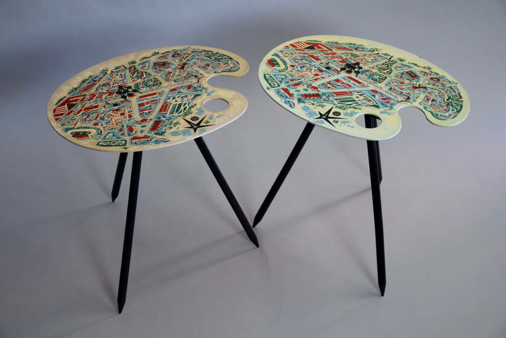 Mid Century 1958 Bruxelles World Expo Souvenir Side Table - Furniture
