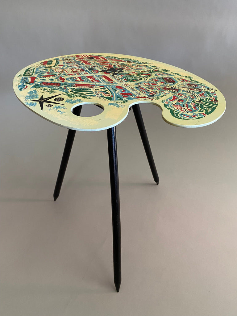 Mid Century 1958 Bruxelles World Expo Souvenir Side Table - Furniture