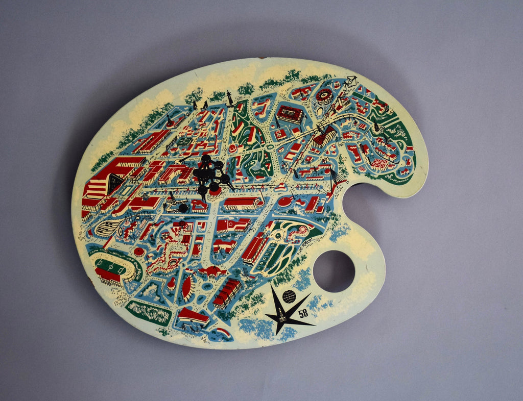 Mid Century 1958 Bruxelles World Expo Souvenir Side Table - Furniture