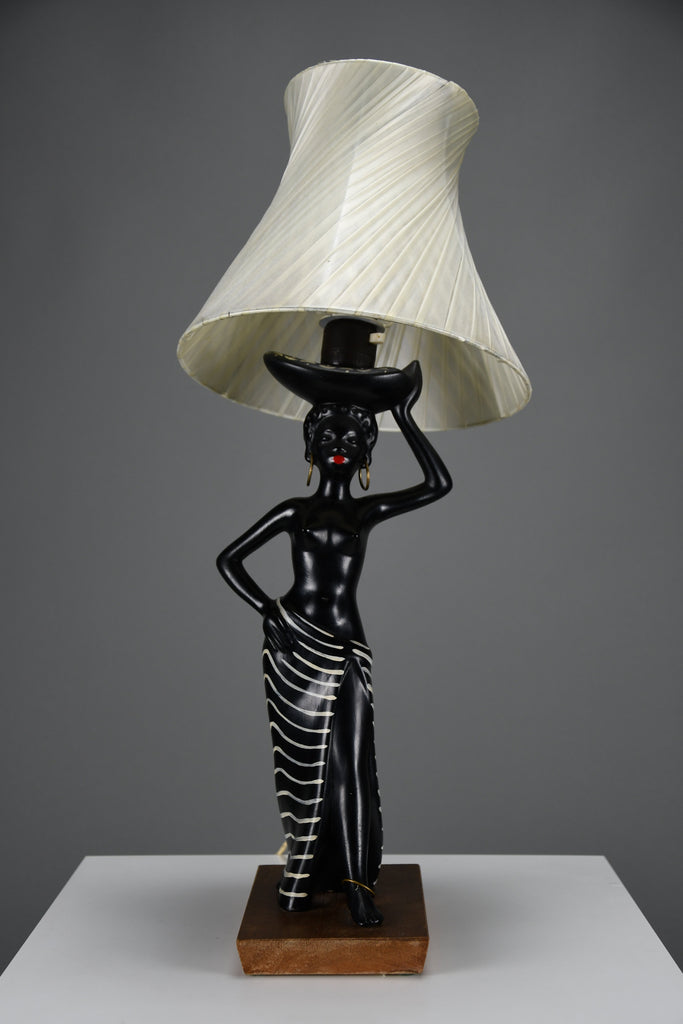 Mid-Century “Black Lady” Table Lamp by Barsony Australia 1950s - Lighting