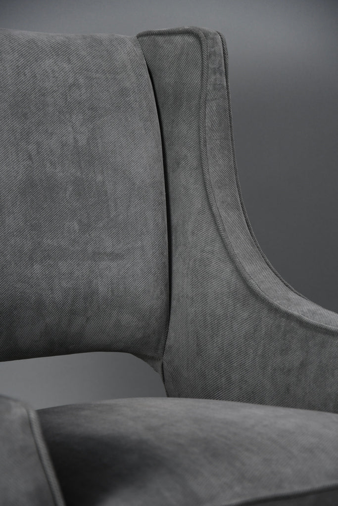 Mid-Century Grey Velvet Lounge Chair by ISA Bergamo Italy 1950s - Furniture