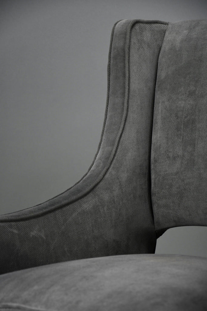 Mid-Century Grey Velvet Lounge Chair by ISA Bergamo Italy 1950s - Furniture