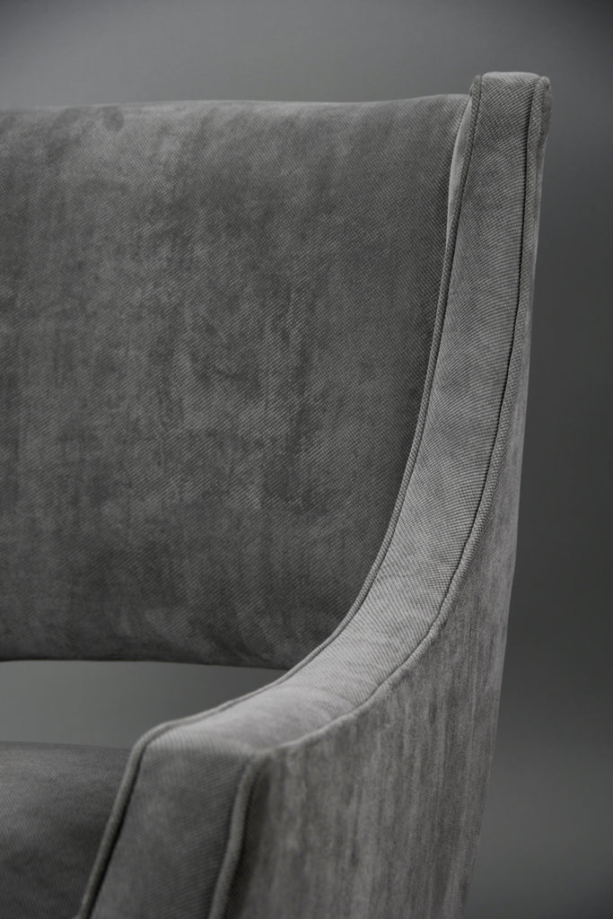 Mid-Century Grey Velvet Lounge Chair by ISA Bergamo Italy 1950s - Furniture