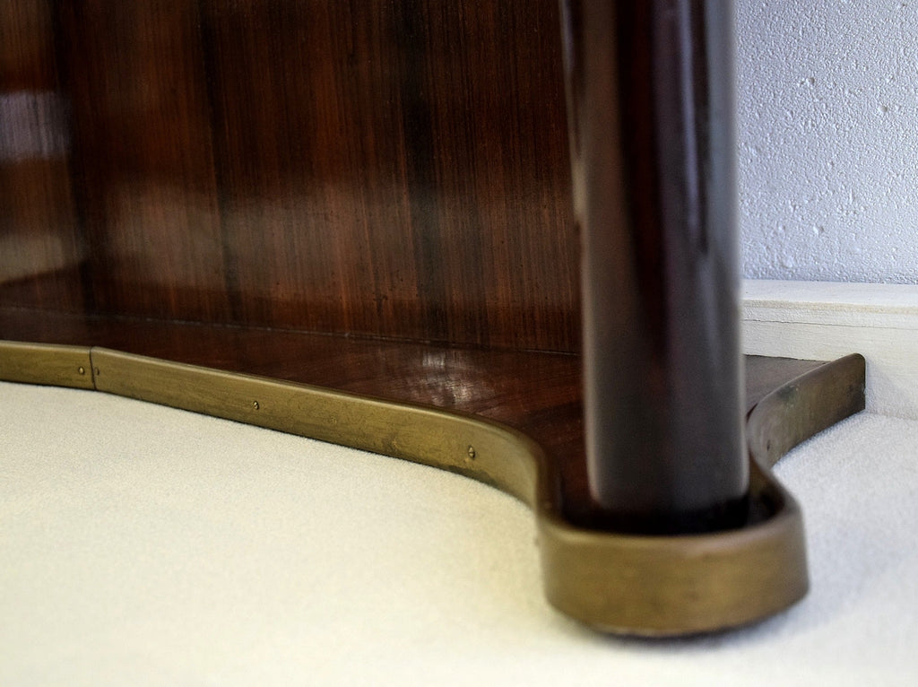 Mid Century Jatoba Brass and Glass Console by Osvaldo Borsani - Furniture