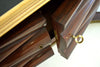 Mid Century Jatoba Brass and Glass Console by Osvaldo Borsani - Furniture
