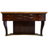 Mid Century Jatoba Brass and Glass Console by Osvaldo Borsani - Furniture