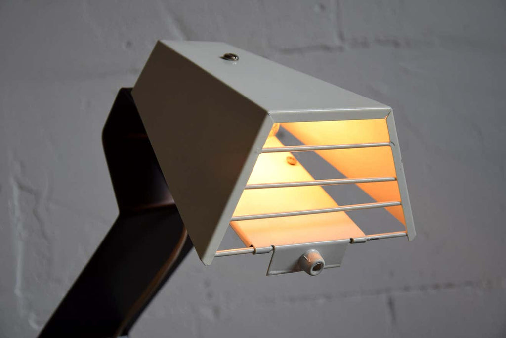 Mid-Century Modern Black and White Table Desk or Nightstand Lamp - Lighting