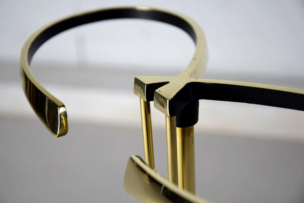 Mid-Century Modern Brass and Black Umbrella Stand - Decor