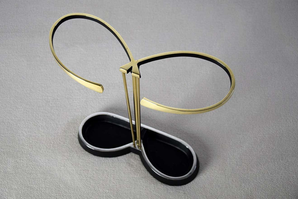 Mid-Century Modern Brass and Black Umbrella Stand - Decor