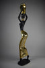 Mid century modern brass & copper female sculpture of the Ndebele tribe - Decor Sculpture