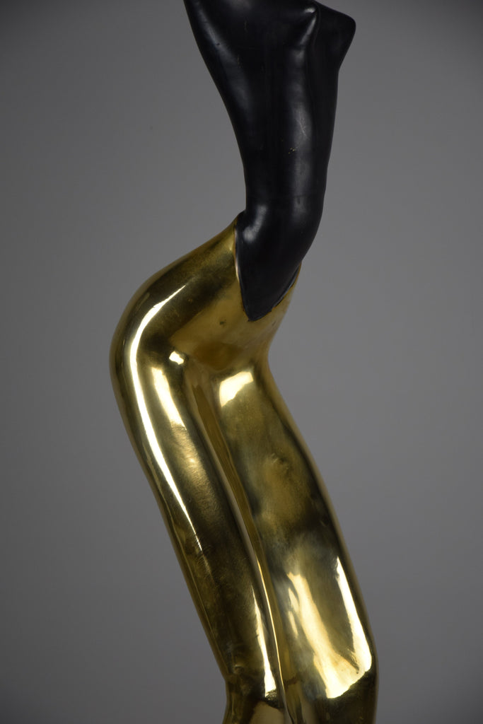 Mid century modern brass & copper female sculpture of the Ndebele tribe - Decor Sculpture